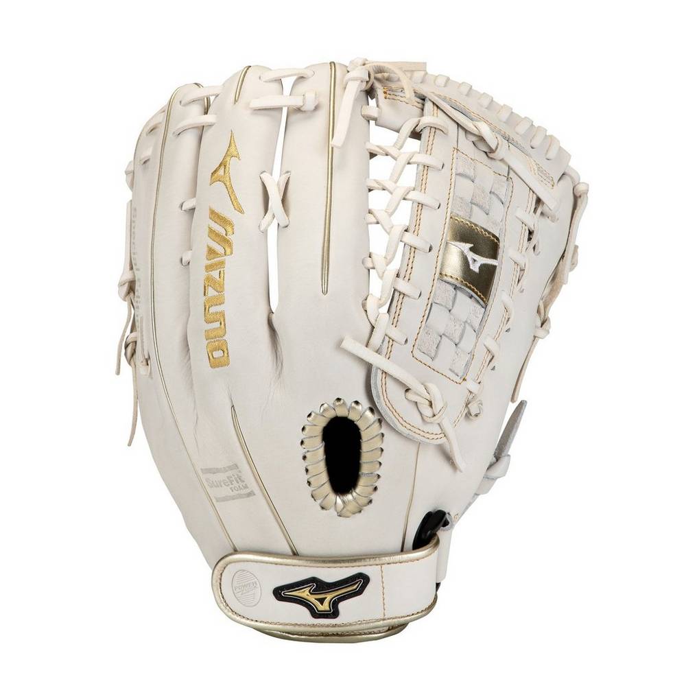 Guantes Mizuno MVP Prime SE Fastpitch 13" Mujer Blancas/Doradas Ofertas KFWH-14698